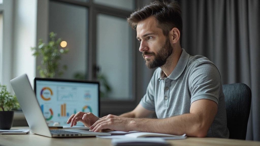 Анализ расходов на ноутбуке с графиками и диаграммами доходов